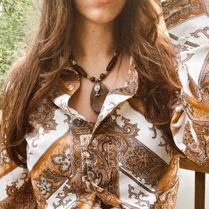 Vintage 1970s paisley button down